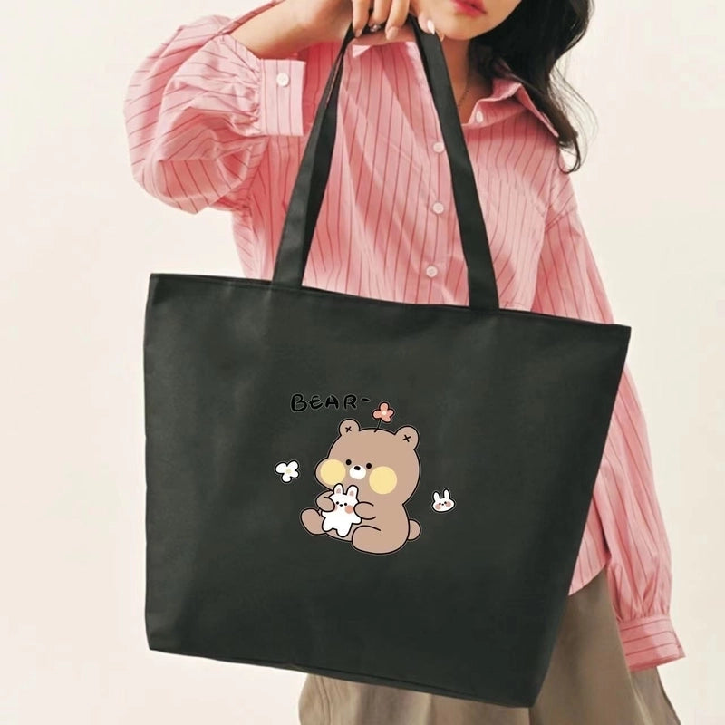 Women's Medium Canvas Letter Classic Style Square Zipper Shoulder Bag