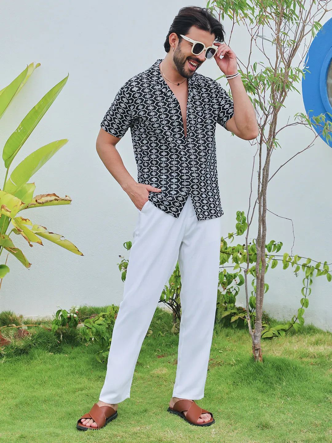 Embroidered Geometric Shirt