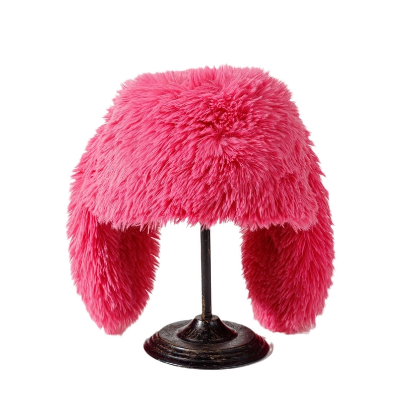 Women's Exaggerated Punk Streetwear Solid Color Eaveless Wool Cap