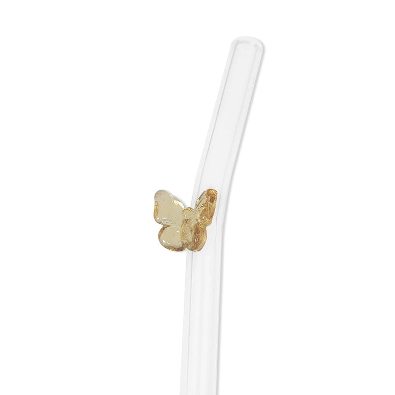 Casual Vacation Solid Color Glass Straw 1 Piece