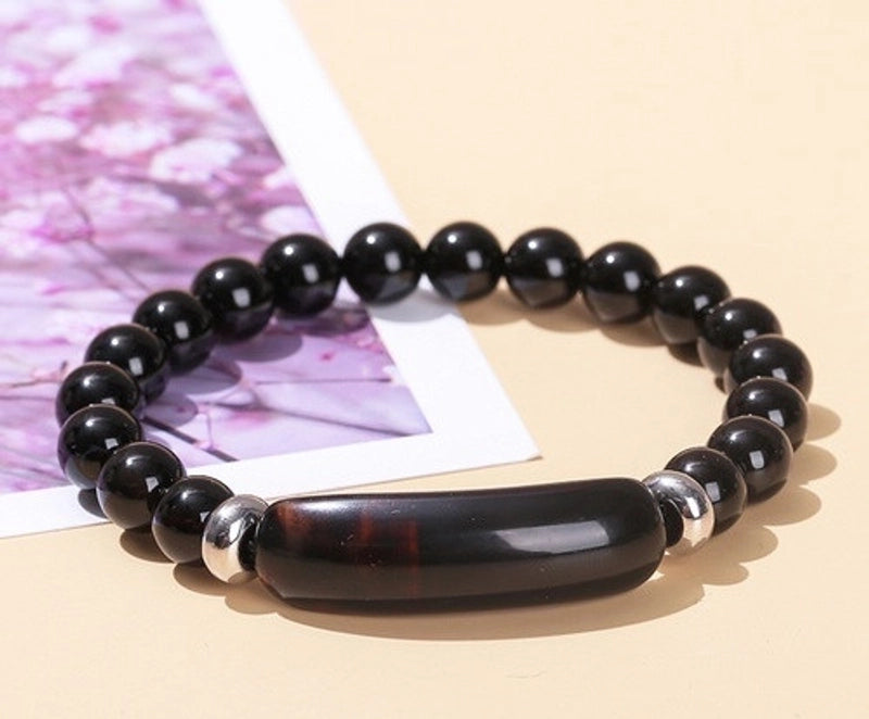 Minimalist Geometric Stainless Steel Natural Stone Polishing Bracelets