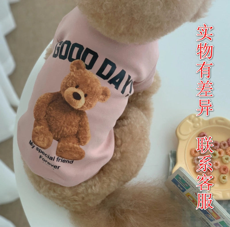 Autumn/winter Cute Dog Cat Crossbody Zipper Warm Clothes Pet Supplies Yellow Bear Frog Bear French Bulldog Clothes