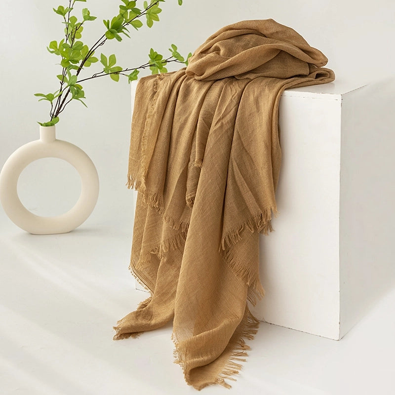 New Summer Solid Color Simple Scarf Commuter Sunscreen Shawl Scarf Women's High-grade Scarf Scarf Scarf