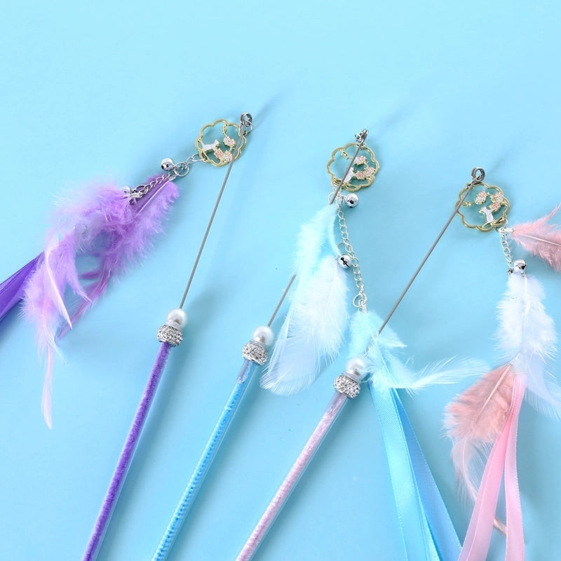 Cute Cat Toy Feather Bell Long Tassel Interactive Training Toy