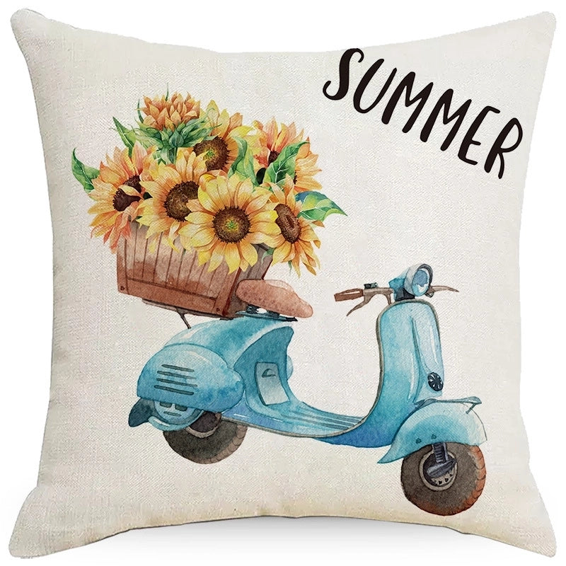 Pastoral Plant Flower Linen Pillow Cases