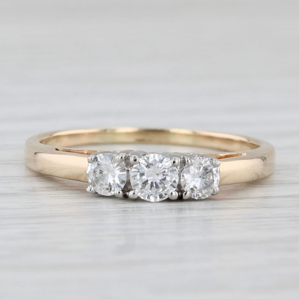 0.50ctw Diamond 3-Stone Engagement Ring 14k Yellow Gold Size 8