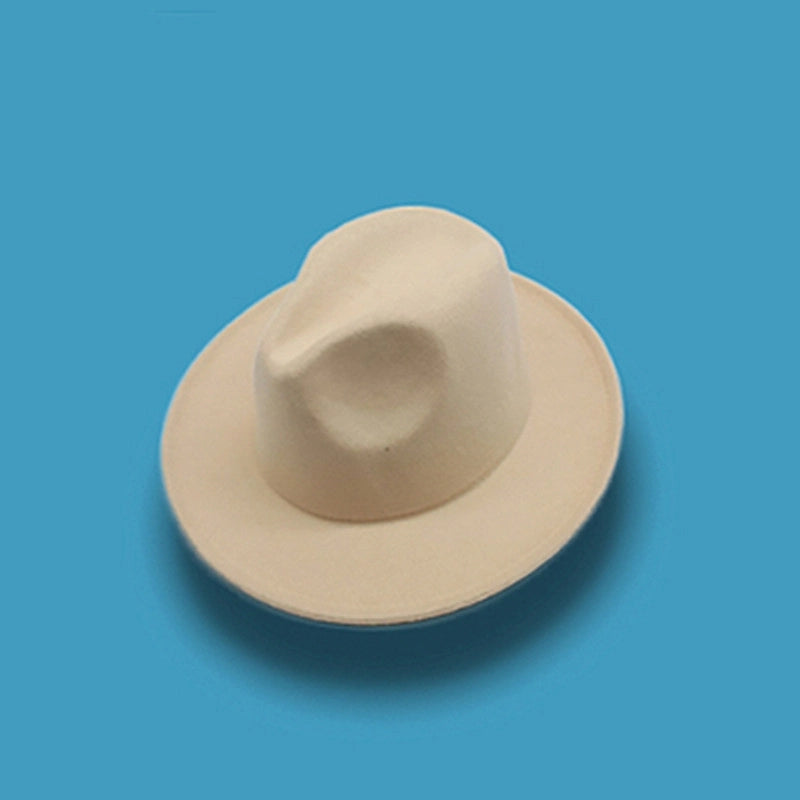 Autumn And Winter New Woolen Top Hat For Men And Women Couple Hat Big Brim Straight Hat Fashion Jazz Hat