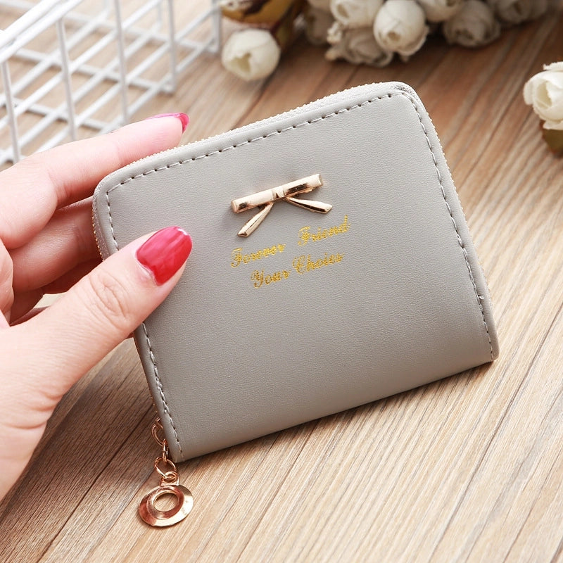 Korean Bow Coin Purse Wallet Candy Color Coin Bag