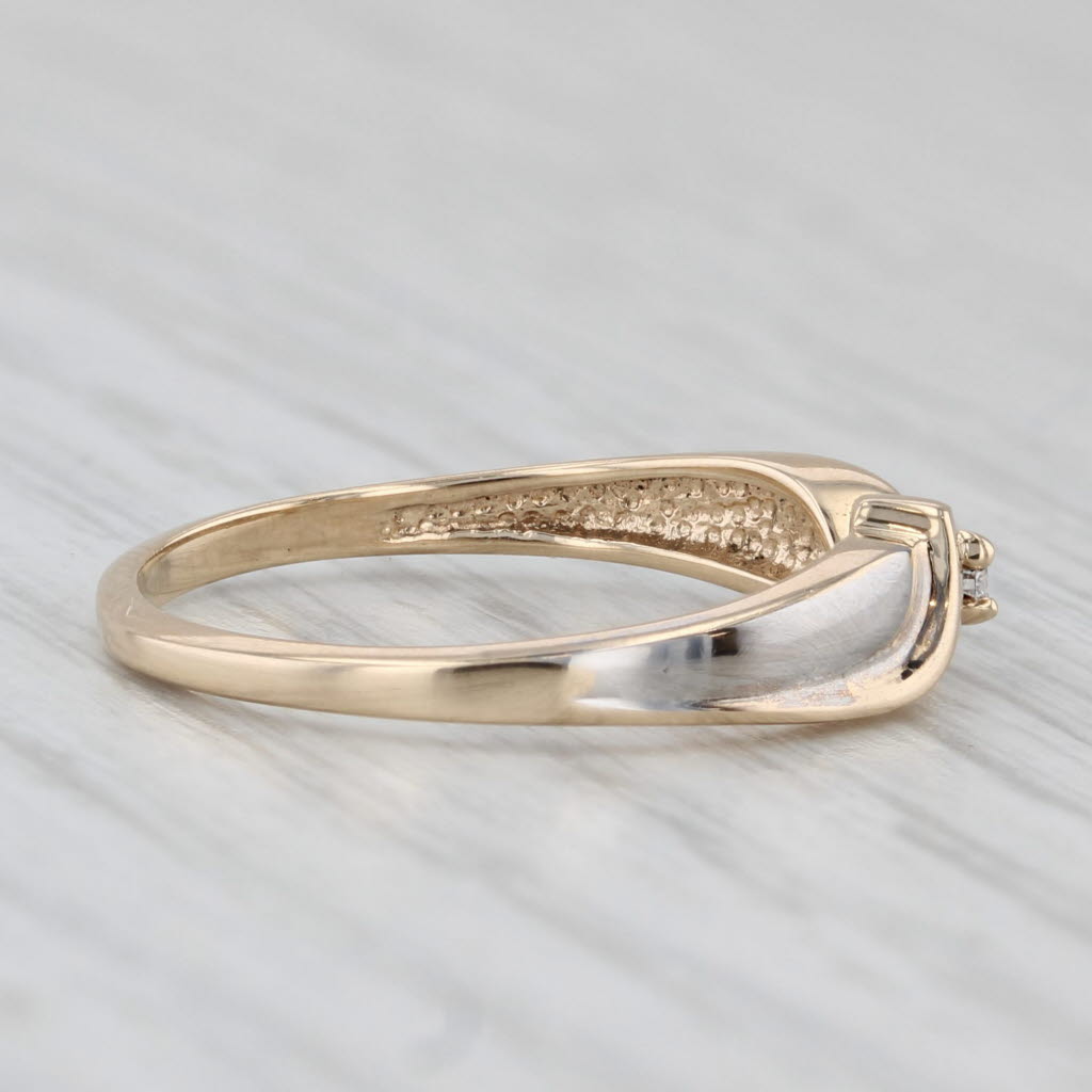 Diamond Solitaire Bypass Ring 10k Yellow Gold Size 7 Promise