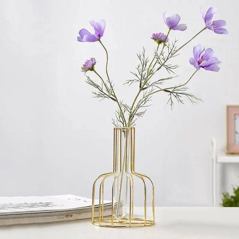 Bud Metal Test Tube Vase Medium - Gold