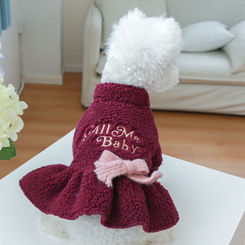 Warm Letter Printed Dog Cat Dress