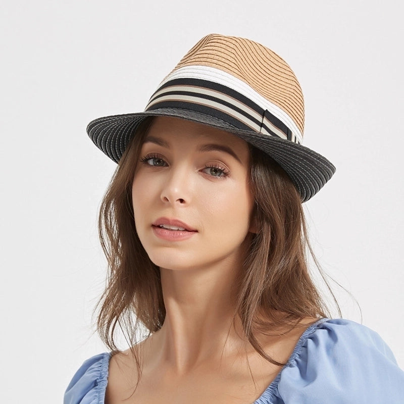 Women's Vacation Solid Color Big Eaves Fedora Hat