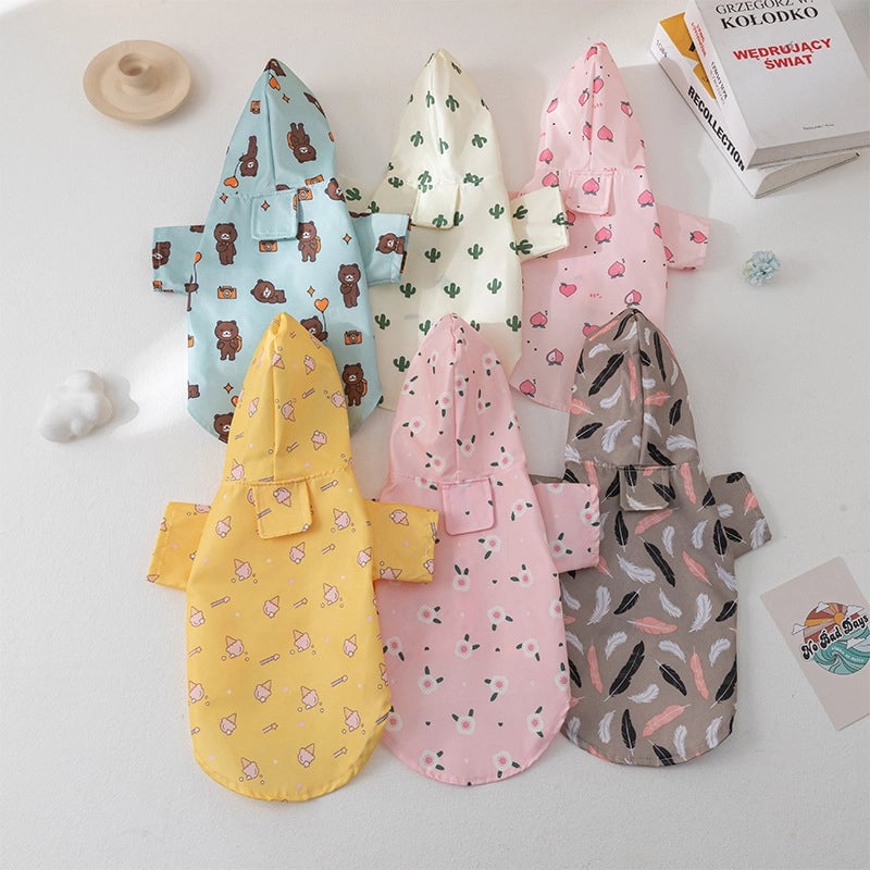 Summer Ultra-thin Waterproof New Pet Clothes Dog Cat Cute Clothes Fashion Raincoat