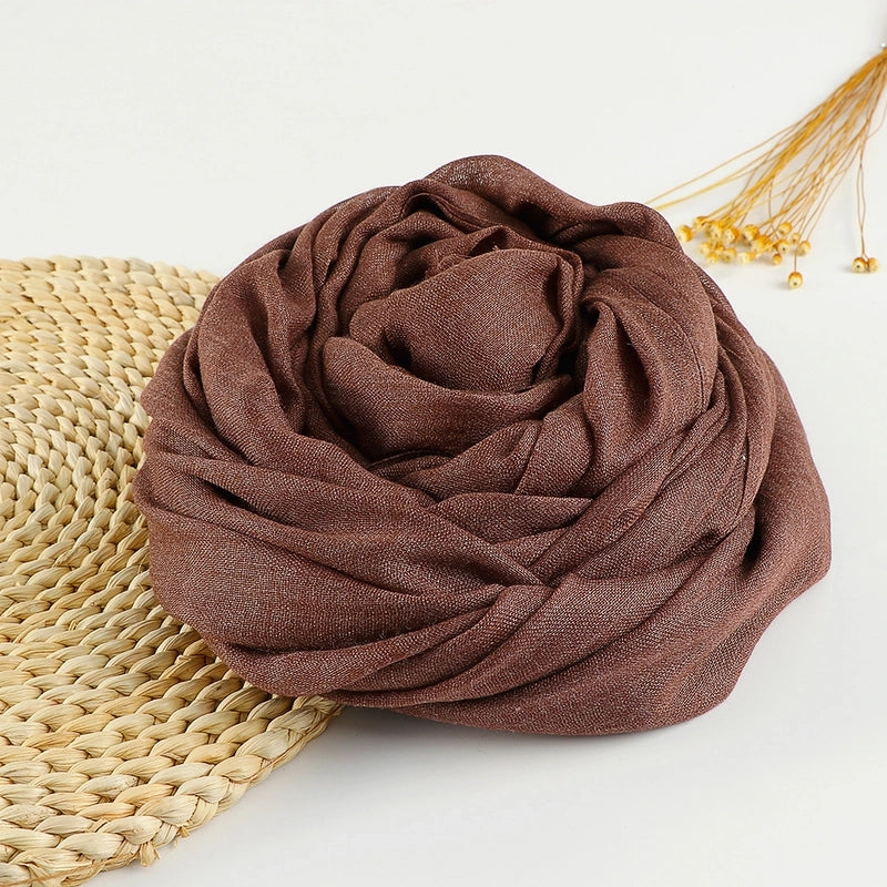 Women's Sweet Solid Color Cotton Silk Scarves