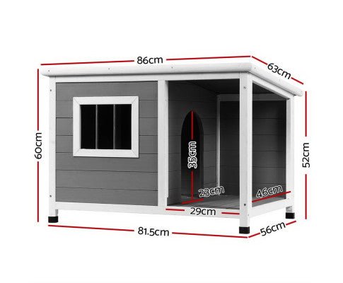 Large Indoor Outdoor Dog Kennel House - Grey