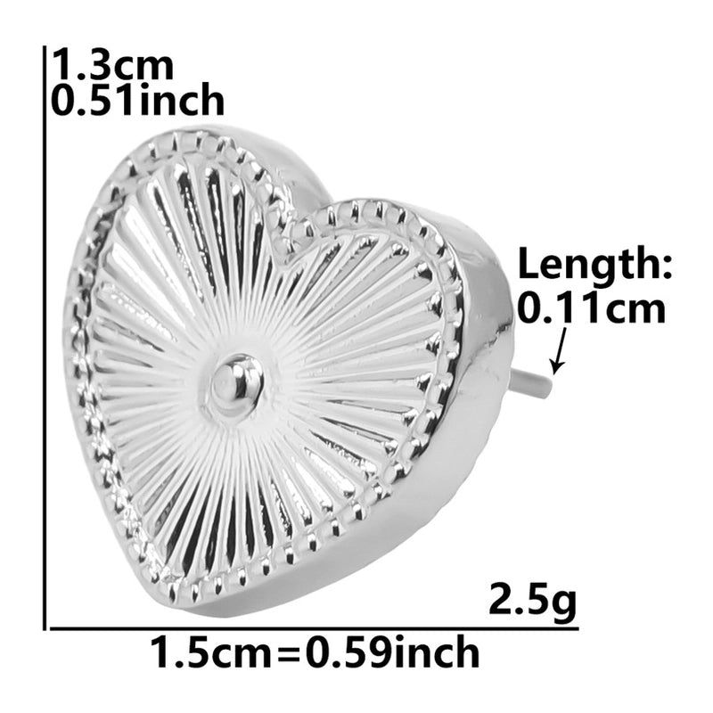 1 Pair Minimalist Heart Shape Plating 304 Stainless Steel Ear Studs