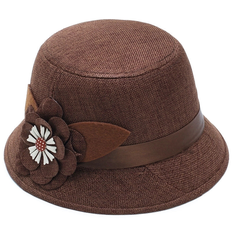 Women's Casual Elegant Retro Flower Wide Eaves Fedora Hat
