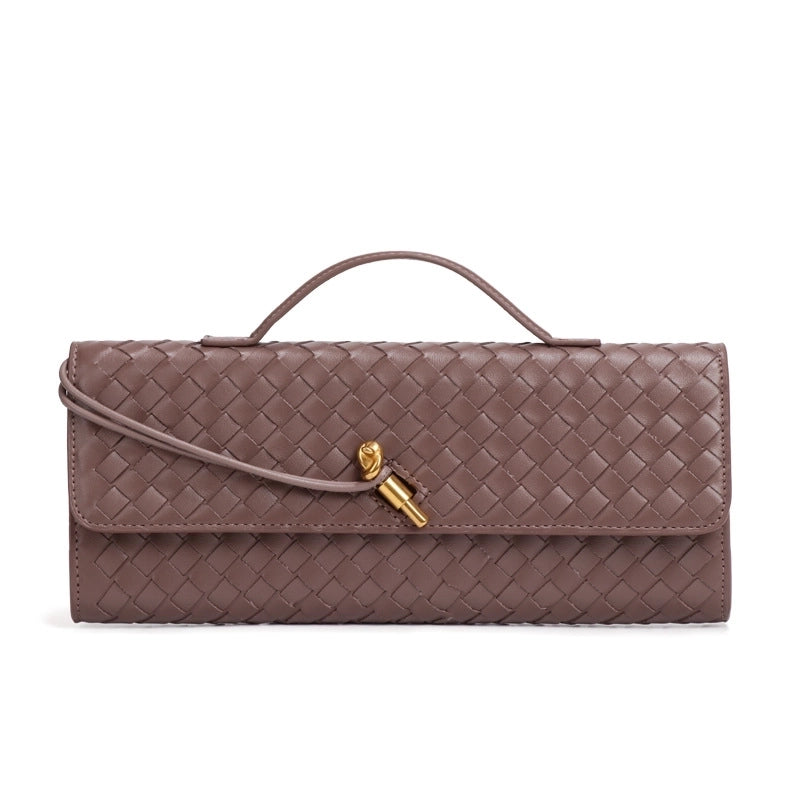 Women's Medium Pu Leather Solid Color Elegant Streetwear Square Lock Clasp Crossbody Bag