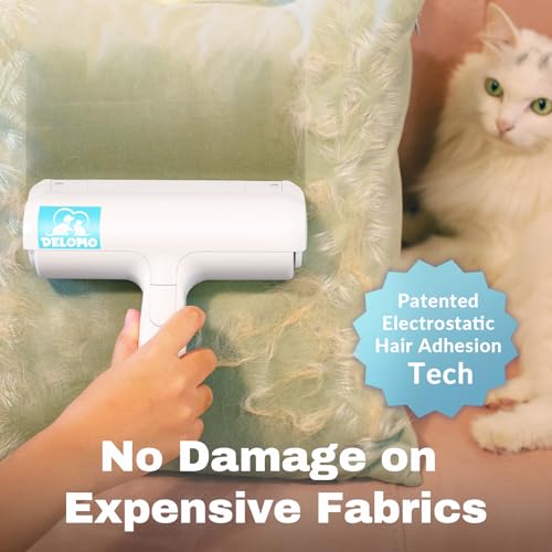 Pet Hair Remover - Lint Roller for Pet Hair - Cat and Dog Hair Remover for Couch. Furniture. Carpet. Car Seat. Reusable Roller W/Self-Cleaning Base - Upgraded Animal Fur Removal Tool