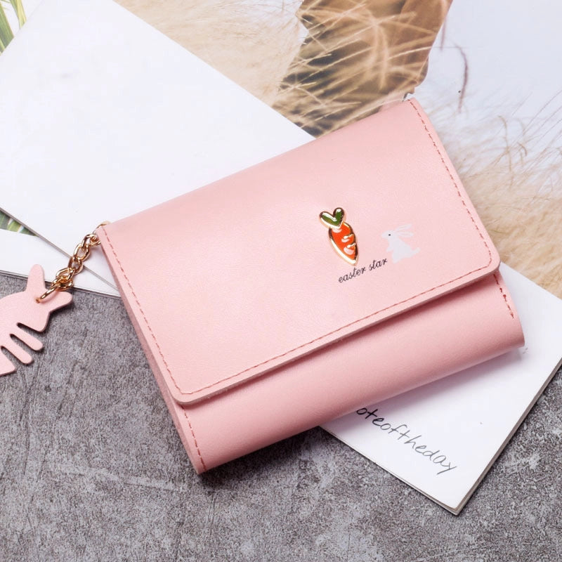 Women's Rabbit Carrot Pu Leather Open Wallets