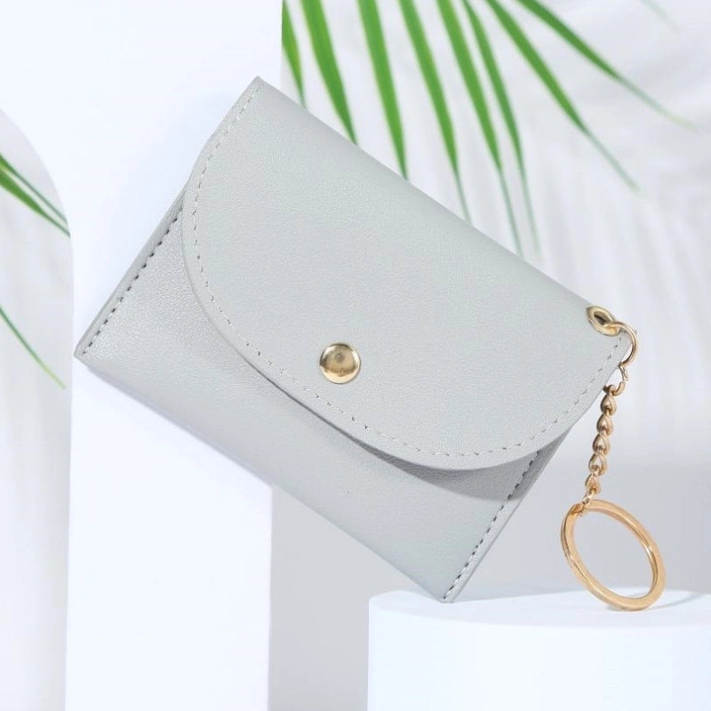 Women's Pu Leather Solid Color Sweet Square Zipper Buckle Coin Purse