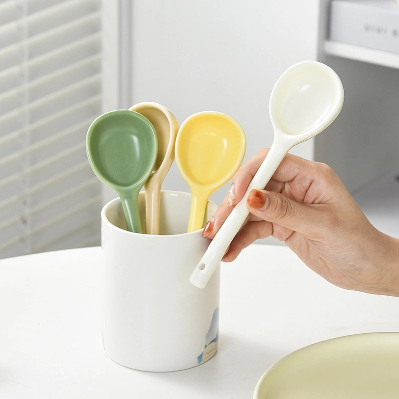 Casual Elegant Glam Solid Color Ceramics Spoon 1 Piece