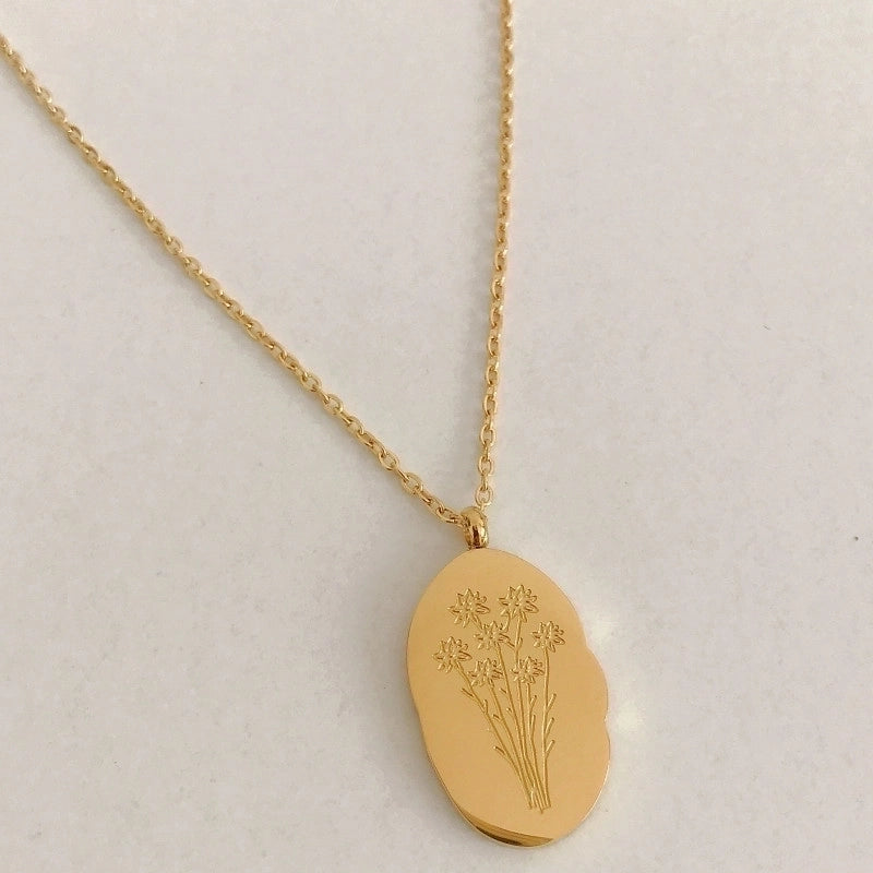 201 Stainless Steel 304 Stainless Steel Minimalist Plating Flower Pendant Necklace