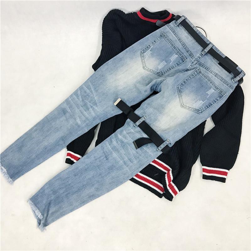 Strapped Steel Ring Jeans