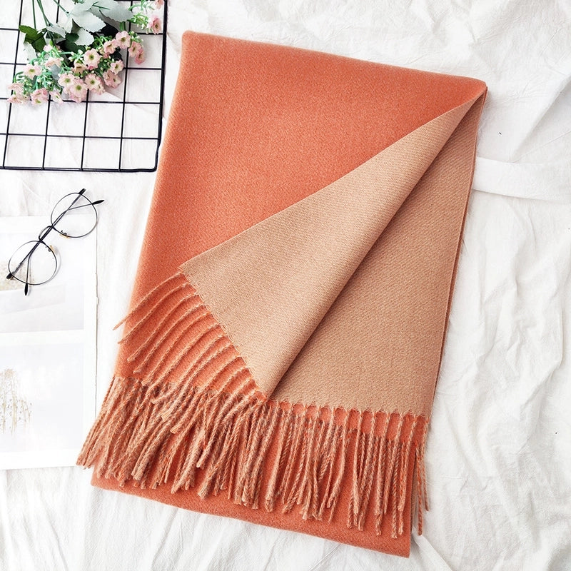 Unisex Sweet Minimalist Solid Color Imitation Cashmere Polyester Scarf