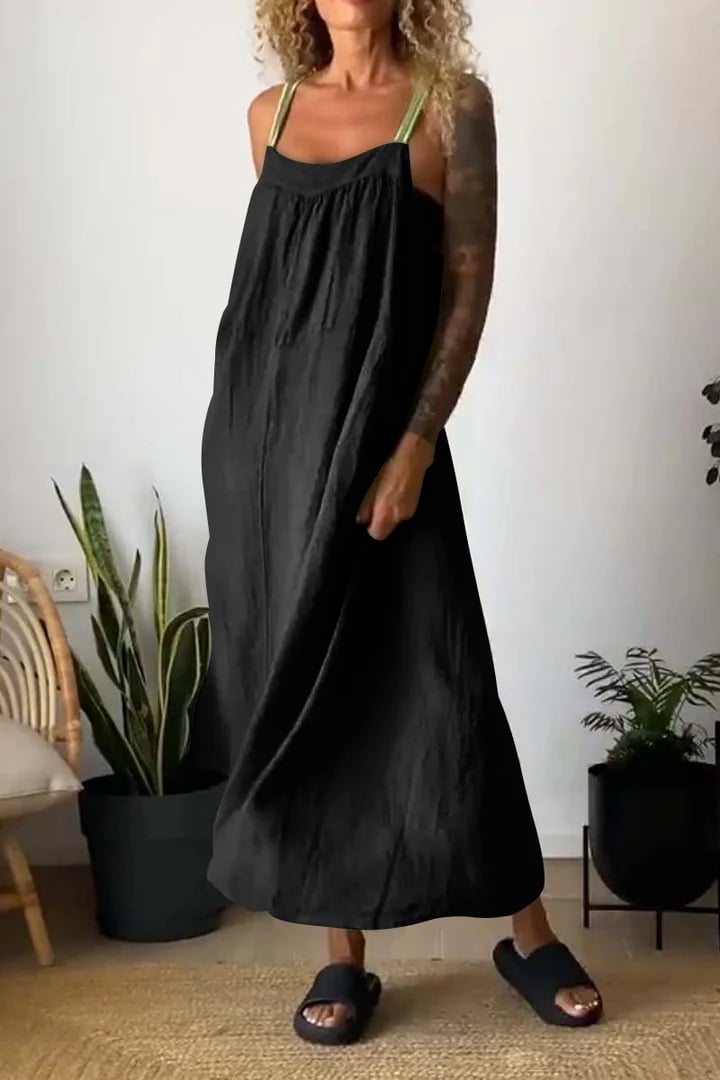 Women's Simple Cotton Linen Sling Dress🔥Free Shipping