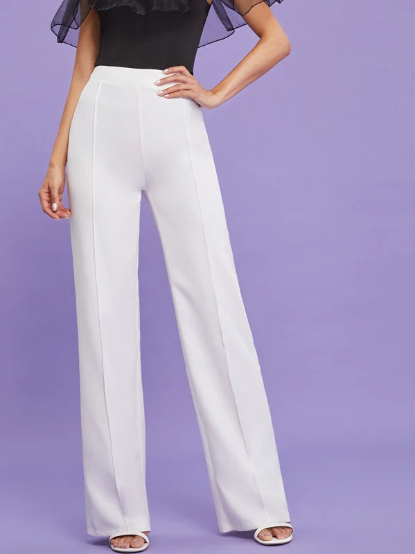 Wide Band Waist Zip Back Pants( Clearance sale