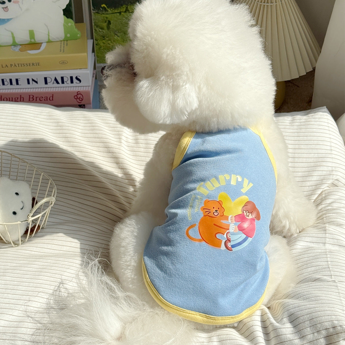 Cartoon Printed Color Block Dog Cat Vest/Dress