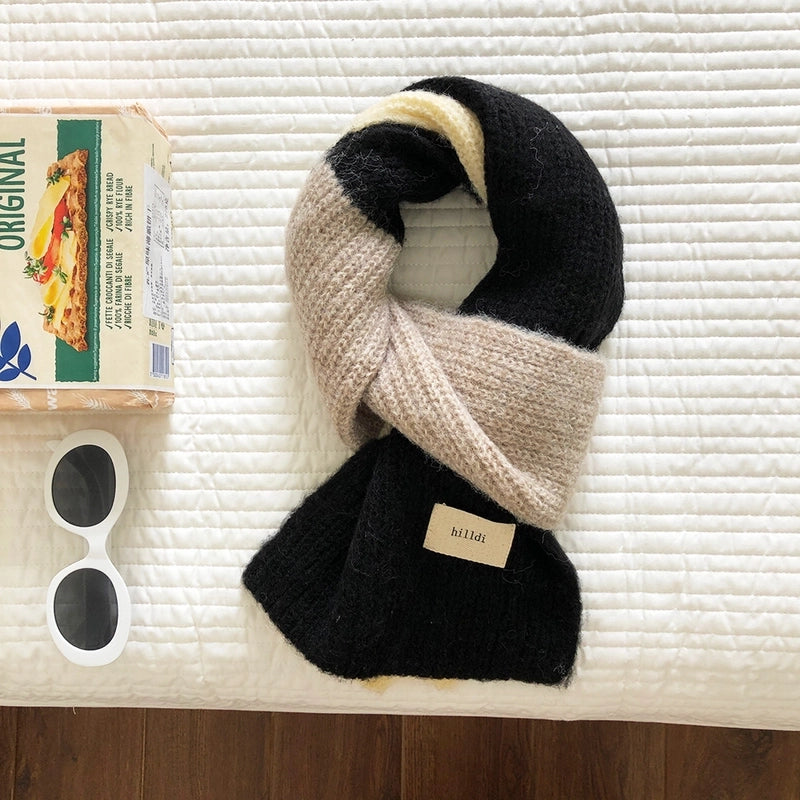 Women's Casual Solid Color Polyester Fleece Scarf