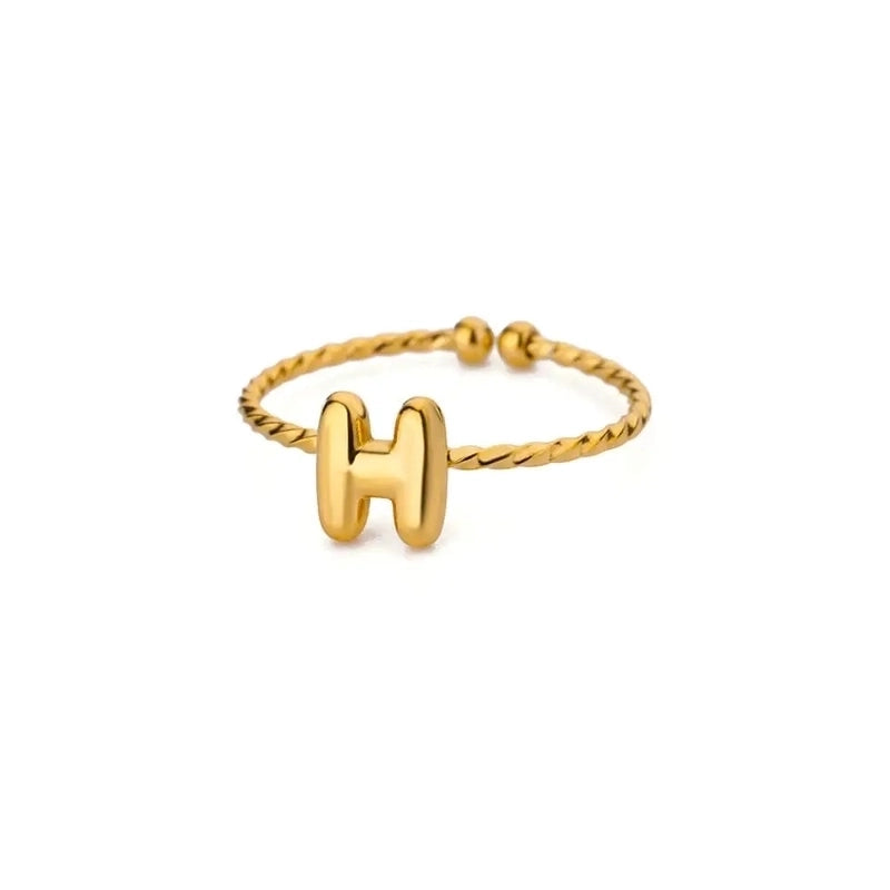 Elegant Minimalist Streetwear Letter 304 Stainless Steel Plating Open Rings