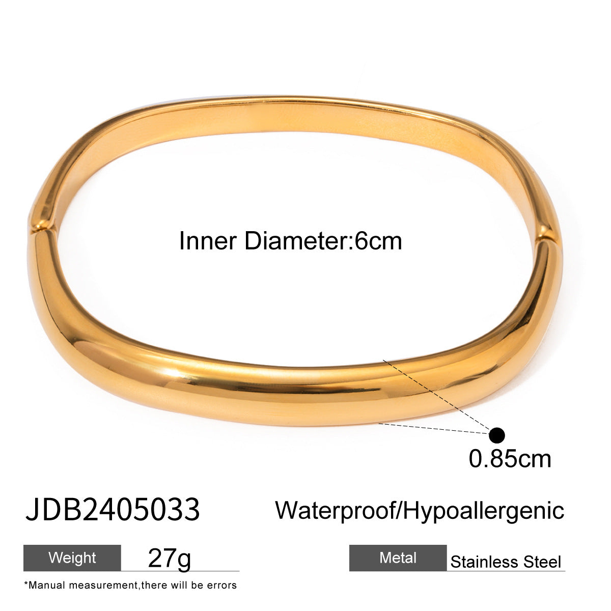 Stainless Steel Plain Ring Bracelet Geometric Ring Niche Bracelet Titanium Steel Hand Jewelry