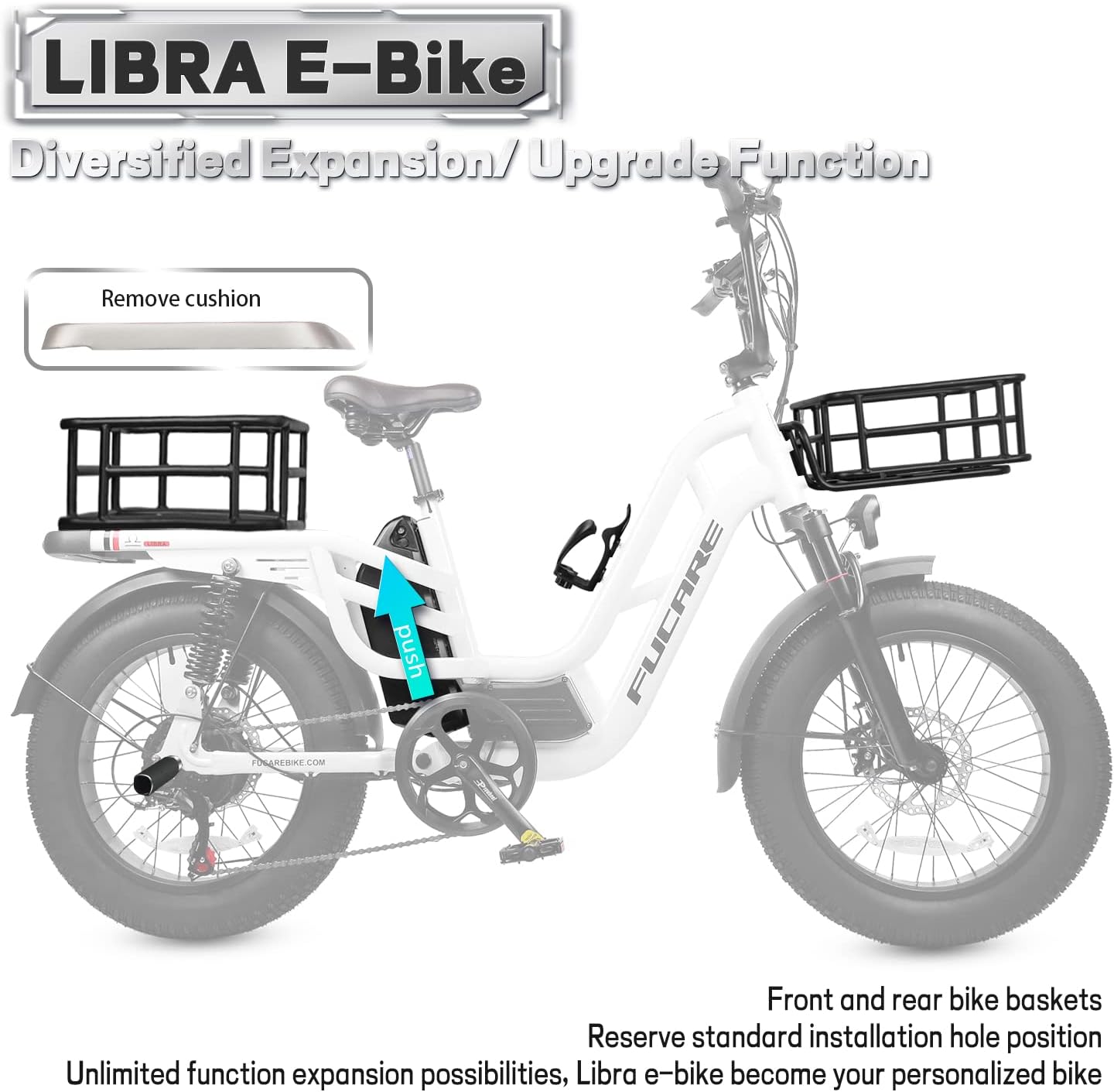 Fucare Libra 750W Electric Bike for Adults 32MPH 48V 20Ah LG Lithium Battery EBike with Full Suspension LCD Color Display 20*4.0 All-Terrain Fat Tire Shimano 7 Speed Snow Commute Electric Bicycles...