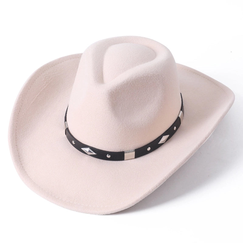 Cowboy Hat Woolen Jazz Gift Hat Men And Women Autumn And Winter Felt Hat Big Brim