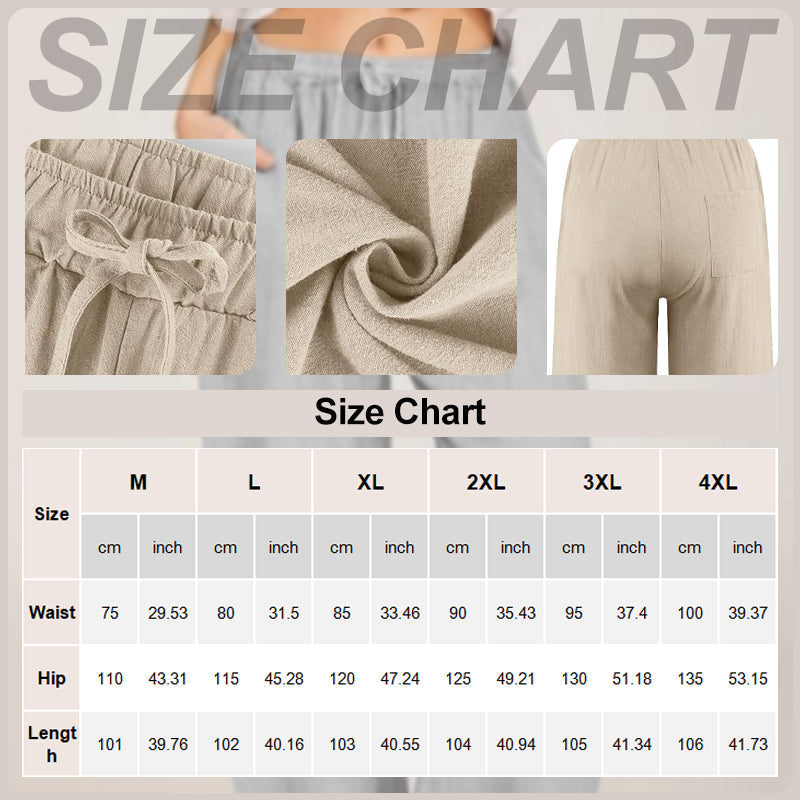 💥Hot Sales-49% OFF🔥Women's Summer Linen Cotton Wide Leg Pants
