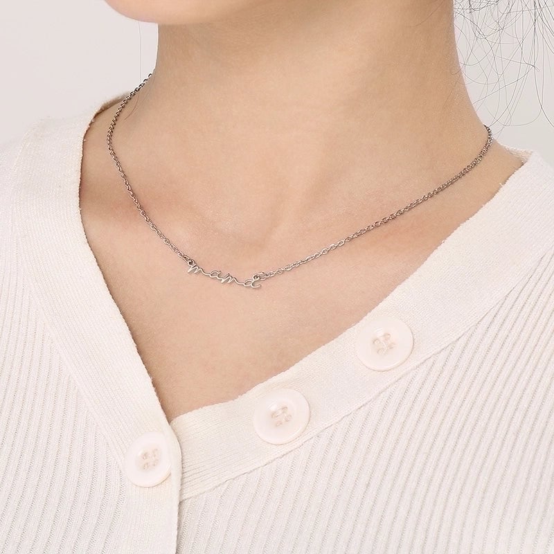 Minimalist Letter Titanium Steel 18K Gold Plated Plating Necklace