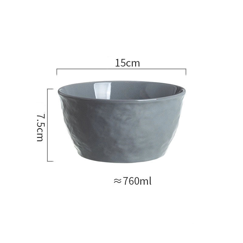 Ceramic Bowl Dish Tableware Household Plate Fish Plate Dish Soup Bowl Rice Bowl Simple Light Luxury Noodle Bowl