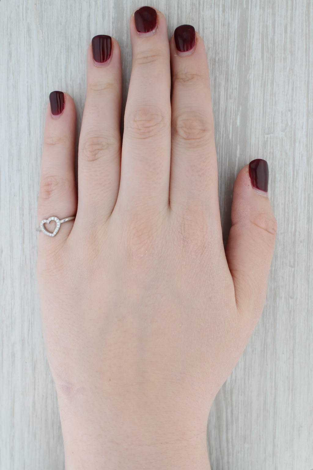 Tiffany & Co Class Open Heart Ring w/ Box 950 Platinum Size 6.5