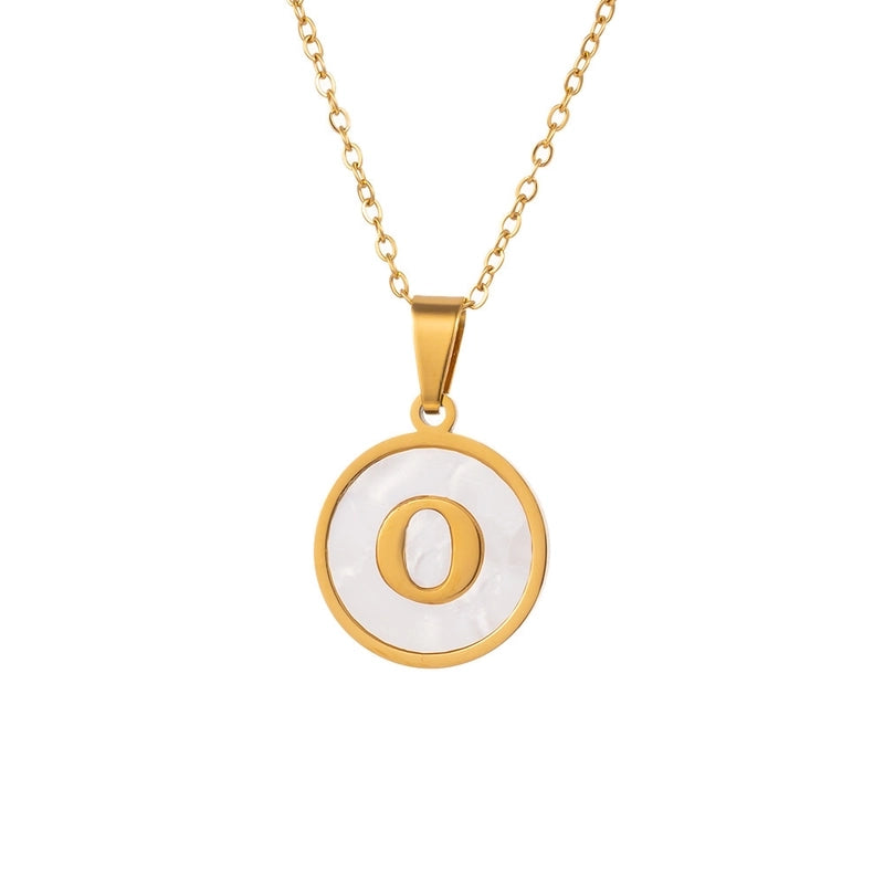 Minimalist Letter Titanium Steel Pendant Necklace