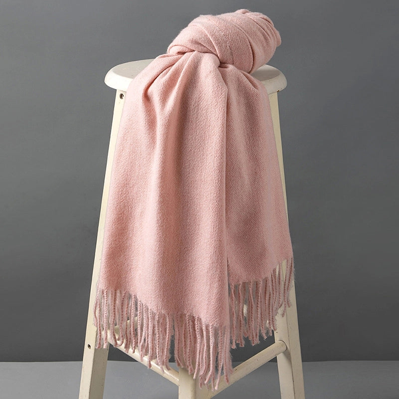 Unisex Minimalist Solid Color Polyester Scarf