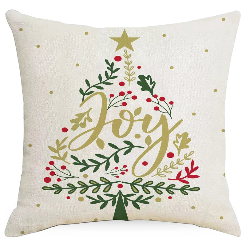 Fashion Christmas Tree Christmas Socks Letter Linen Pillow Cases