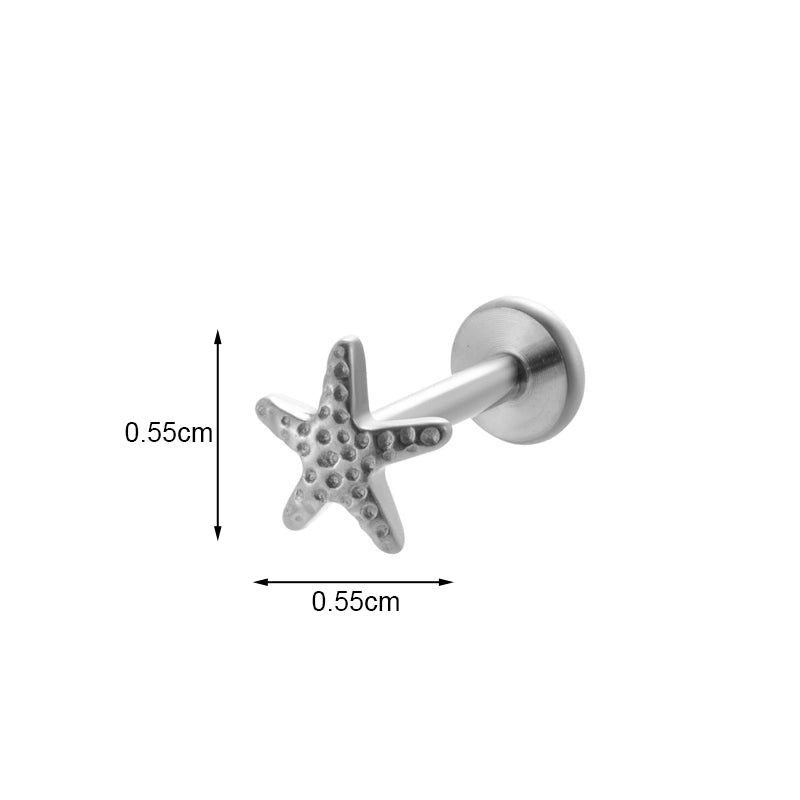 1 Piece Ear Cartilage Rings & Studs IG Style Vintage Style Palm Feather Snake Pure Titanium Plating Inlay Zircon