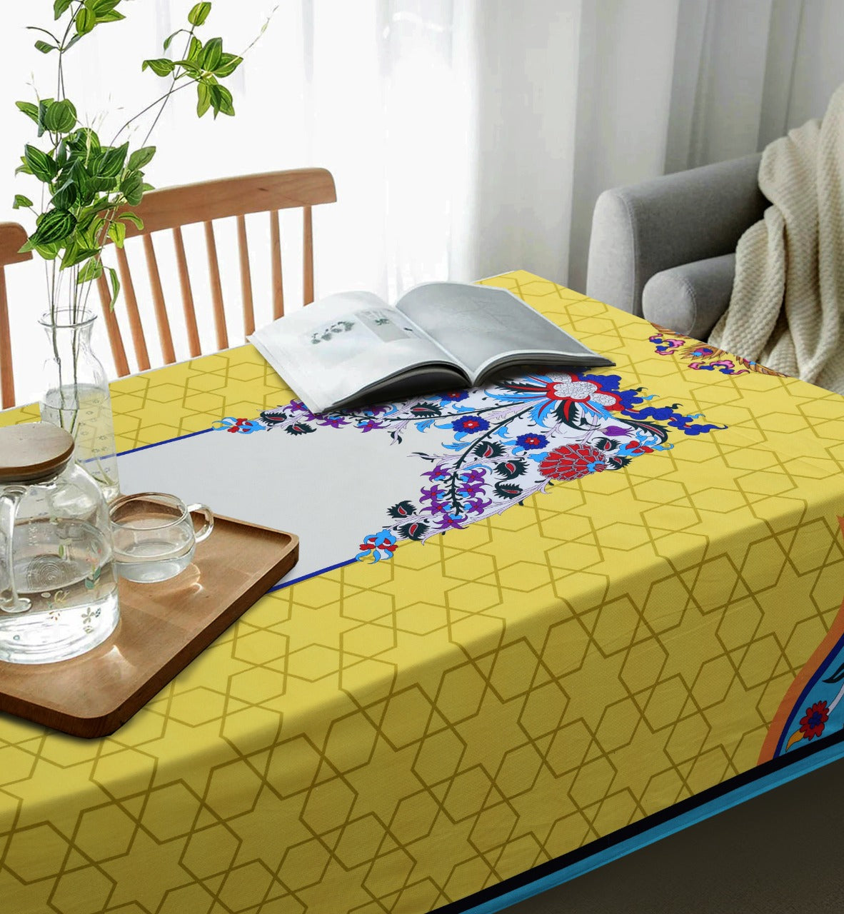 6 & 8 Seater Digital Printed Table Cover-TB51