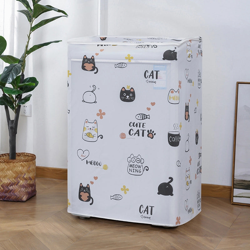 PEVA Printing Thickened Waterproof Washing Machine Dust Cover Household Washing Machine Flip Drum Dust Cover