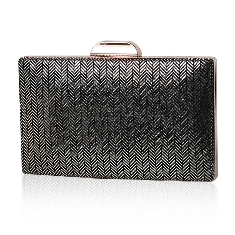 Black Rose Red Silver Pu Leather Solid Color Square Evening Bags