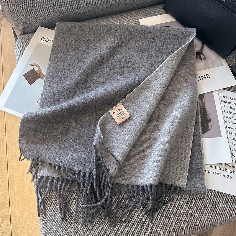 Unisex Elegant Solid Color Fleece Scarf
