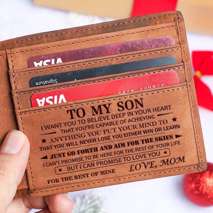 To My Son/GrandSon - Premium Cow Leather Card Wallet